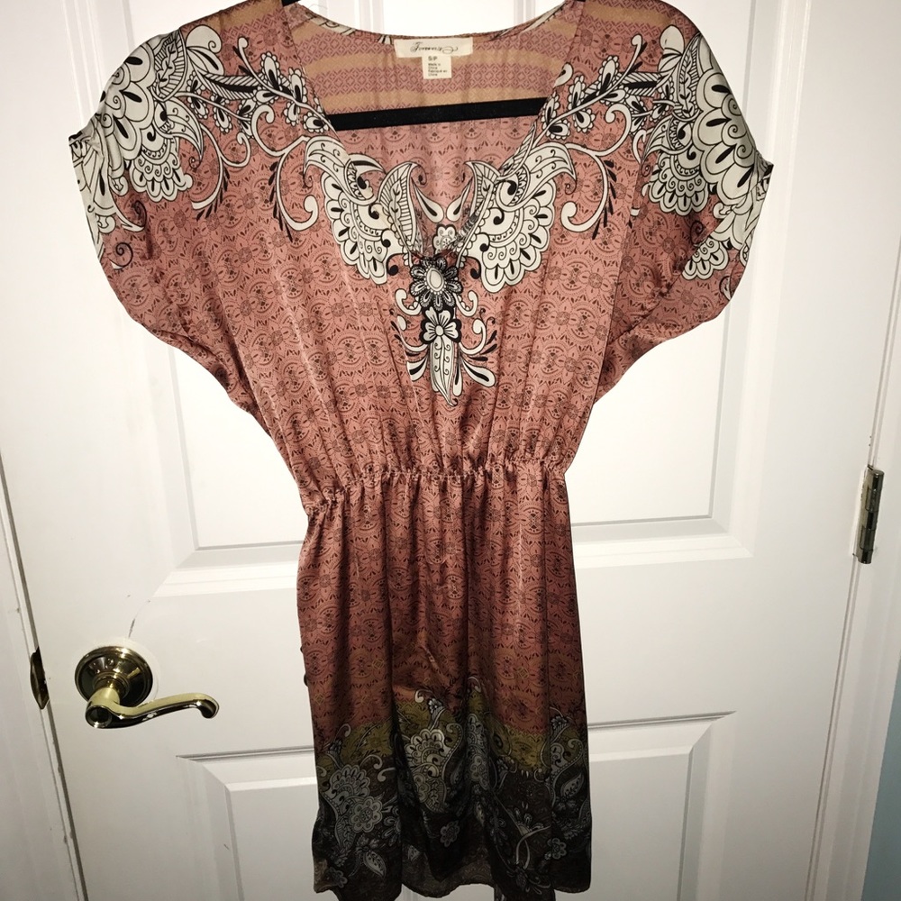 Forever 21 silk dress with belt.